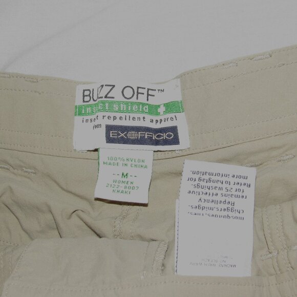 Ex Officio Buzz Off Khaki Nylon Convertible Hiking Outdoor Pants Women's sz M - Picture 2 of 3